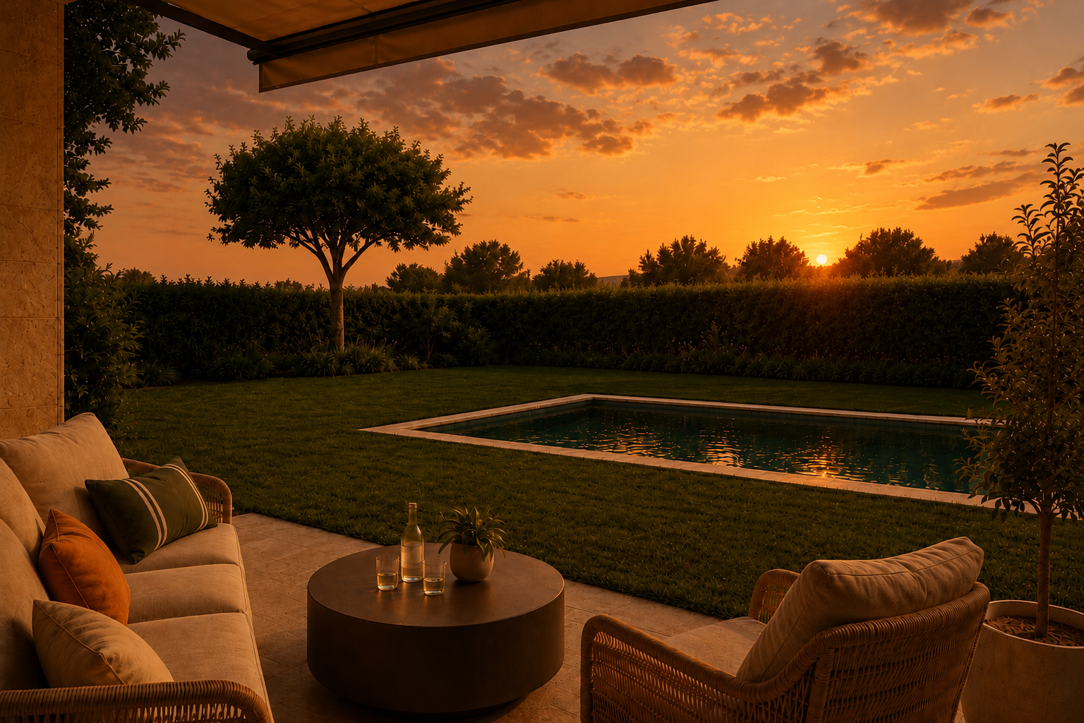 Terraza de Casa Luaña con vistas al mar y al pueblo