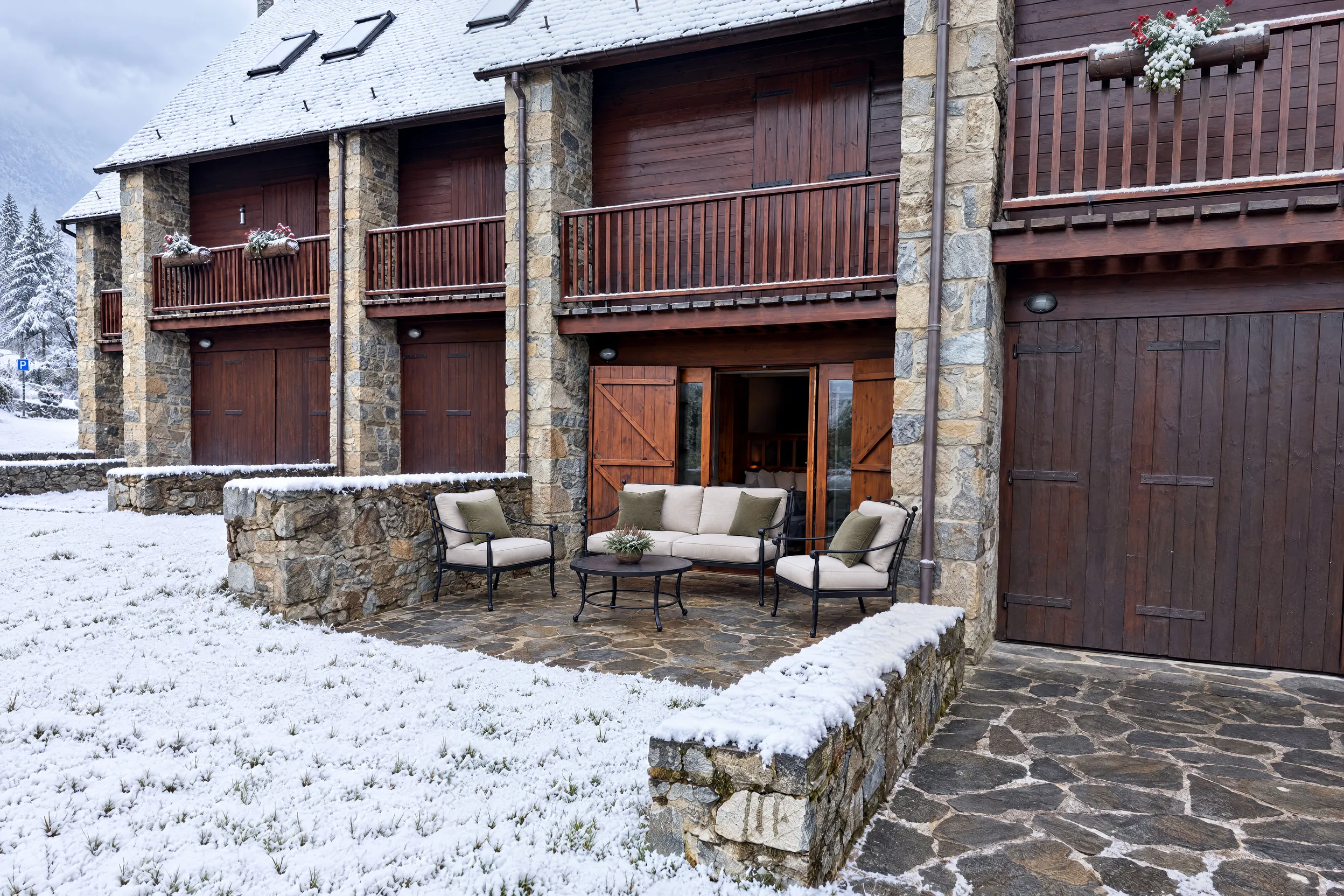 JardÃn con nieve